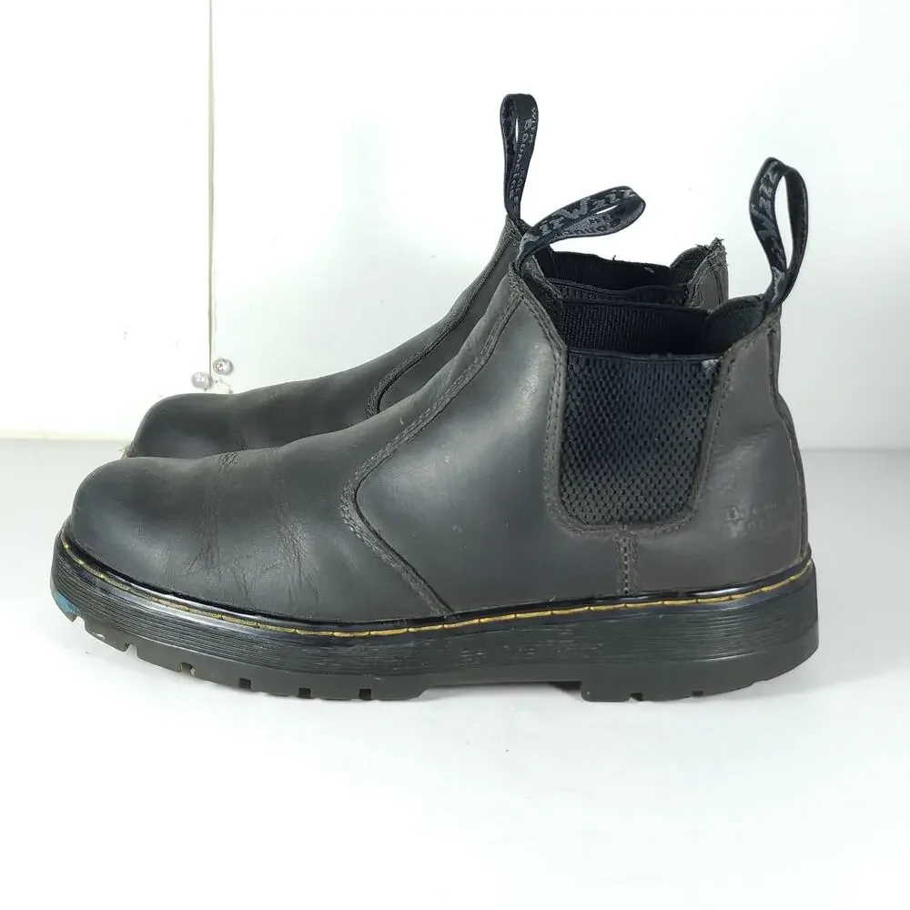 Dr. Martens Men's Hardie US 10 Black Leather Pull On Chelsea Work Boots